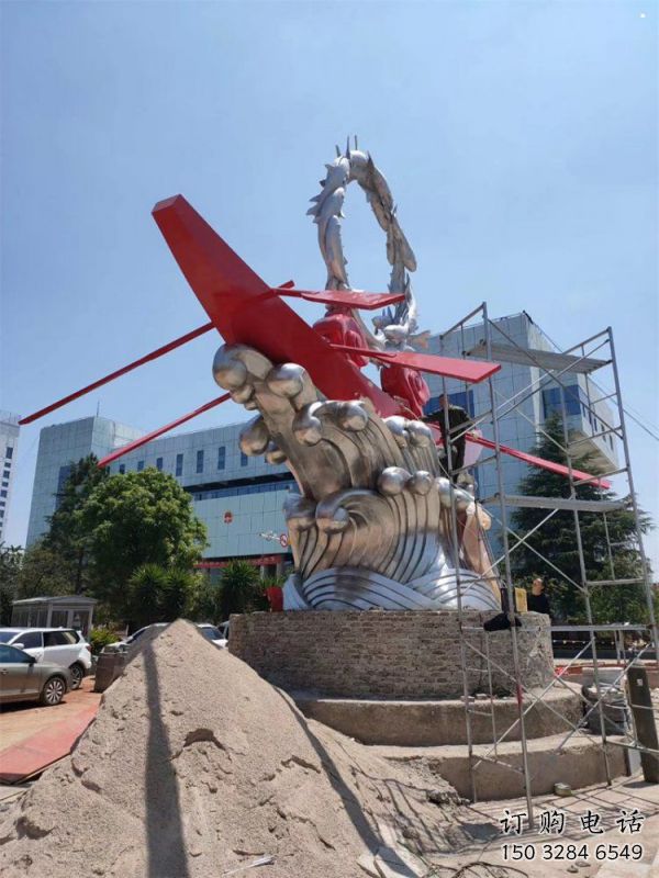 海浪紋雕塑制作，城市裝飾，不銹鋼海浪紋雕塑標準