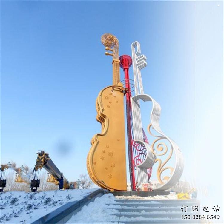 提琴雕塑供應，樂器雕塑，烤漆提琴雕塑制造廠家
