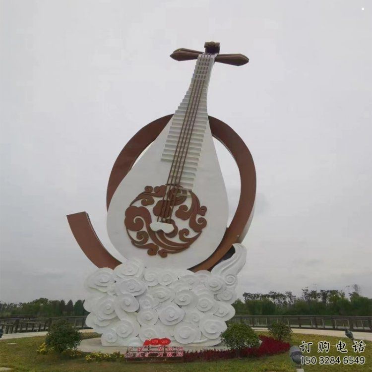 提琴系列雕塑，城市裝飾，彩色烤漆提琴雕塑優選