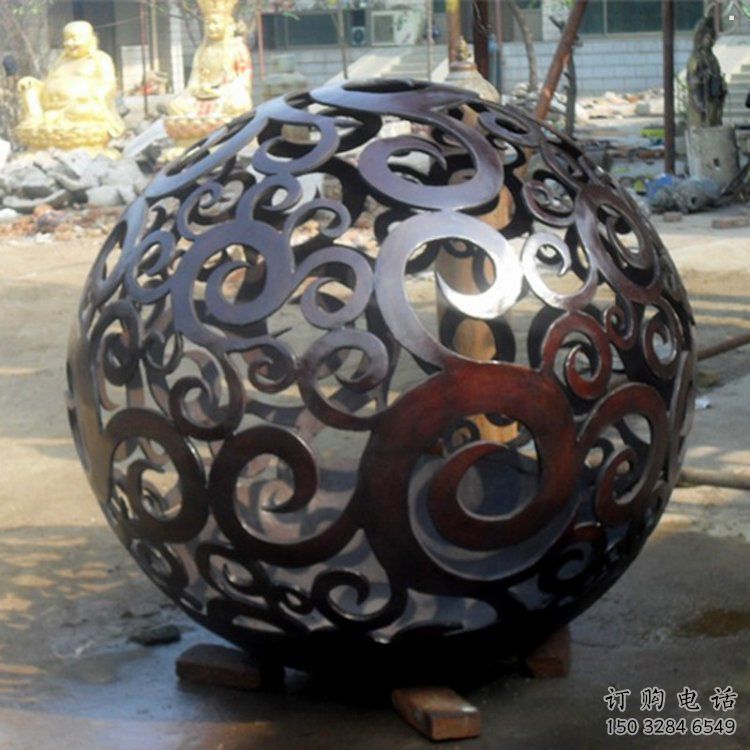 鏤空球雕塑精選，公園小品，烤漆鏤空球雕塑廠家