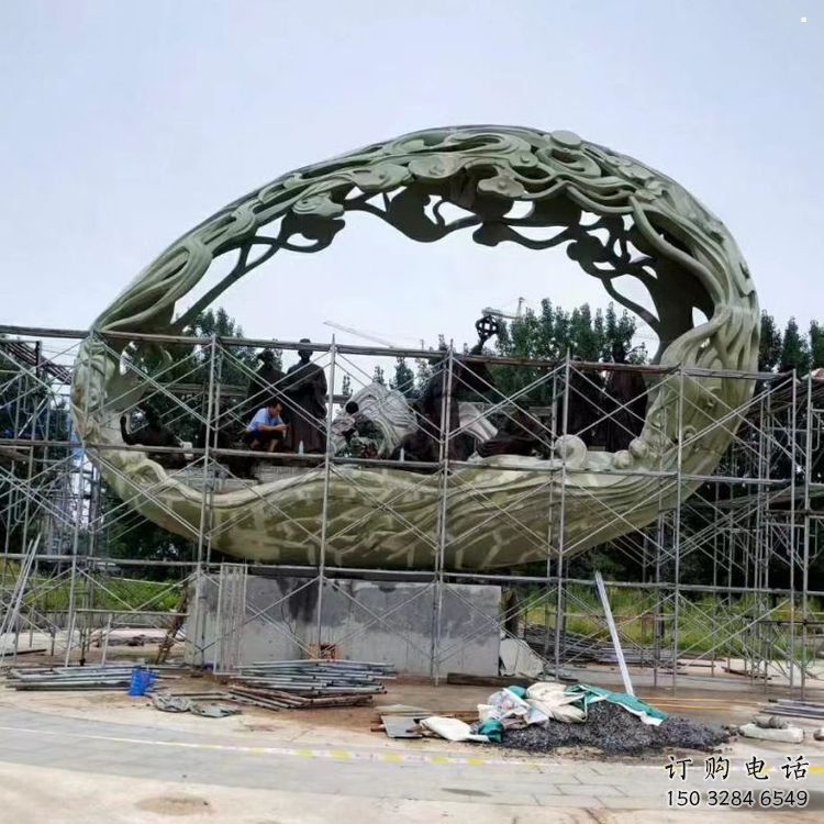 空心球雕塑制作，景區案例，鏤空空心球雕塑廠家