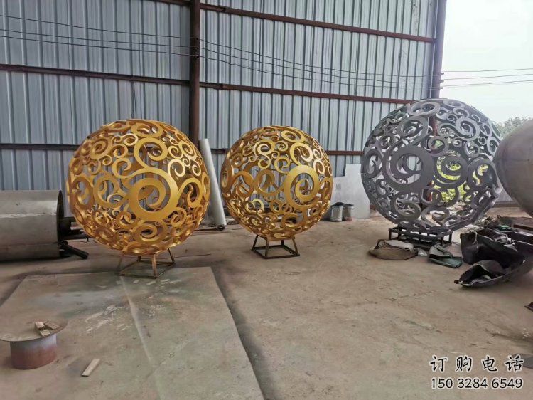 棱面球雕塑承接，城市裝飾，鏤空棱面球雕塑生產商