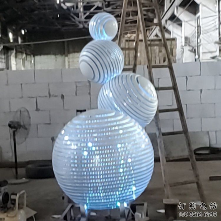 燈光球雕塑廠，街道標識，不銹鋼燈光球雕塑供應