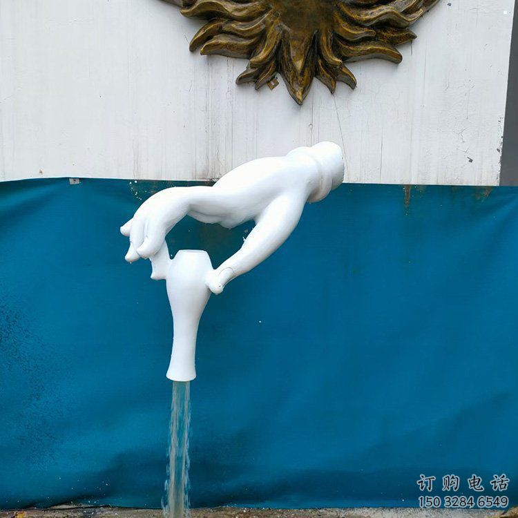 手雕塑選定，水景雕塑，手捏瓶子雕塑常用廠家