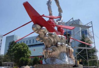 海浪紋雕塑制作，城市裝飾，不銹鋼海浪紋雕塑標準