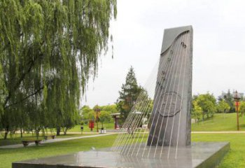 彈古箏雕塑定價，村標概念，公園雕塑景觀選用