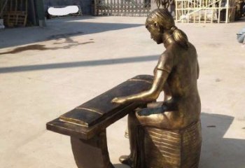 彈古箏雕塑精選，街道標識，民俗人物雕塑工程指用