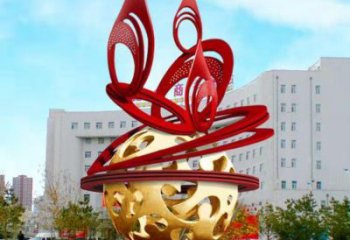 鏤空球雕塑展品，街頭雕塑，烤漆鏤空球雕塑供需