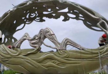 空心球雕塑點擊，城區(qū)小品，鏤空空心球雕塑承接