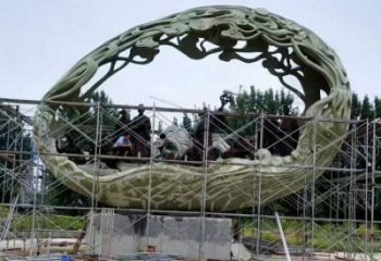 空心球雕塑制作，景區案例，鏤空空心球雕塑廠家