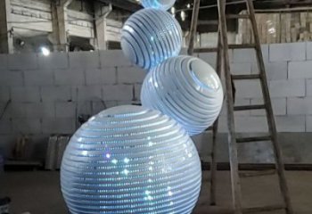 燈光球雕塑承接，城市雕塑，不銹鋼燈光球雕塑精品