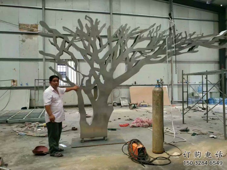 抽象鏤空樹雕塑，小區(qū)雕塑，鏤空剪紙樹雕塑廠家