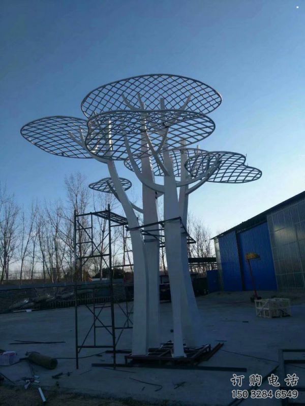 蘑菇樹雕塑加工，美陳雕塑，廣場(chǎng)鏤空蘑菇樹雕塑預(yù)定