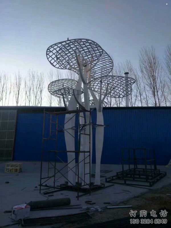 蘑菇樹雕塑生產商，廣場系列，創意鏤空蘑菇樹雕塑優選