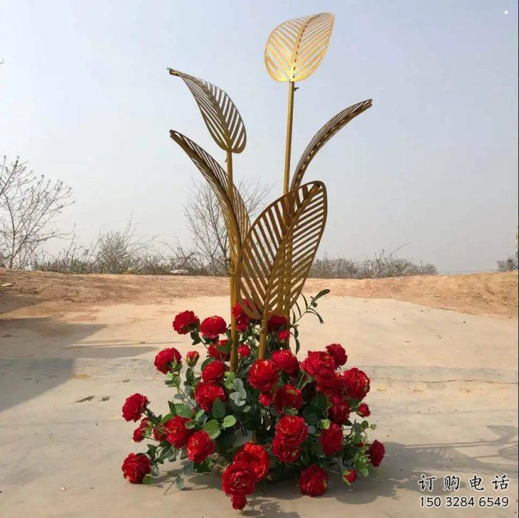 芭蕉葉雕塑定價(jià)，拉絲工藝，不銹鋼芭蕉葉雕塑制作