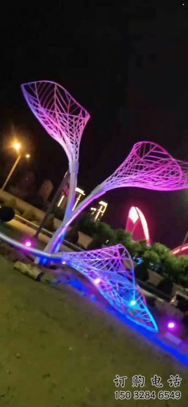 燈光樹葉雕塑預定，白鋼構件，景觀燈光樹葉雕塑選定