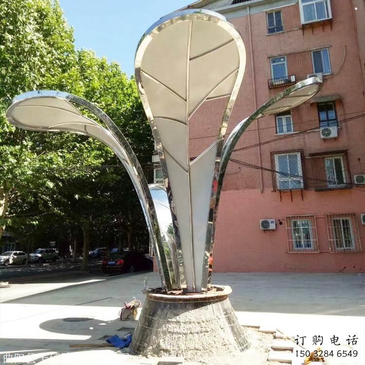 鏡面樹葉雕塑，園林裝飾，不銹鋼鏡面樹葉雕塑承接