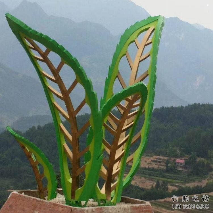 樹葉雕塑定做，公園小品，戶外烤漆樹葉雕塑廠家