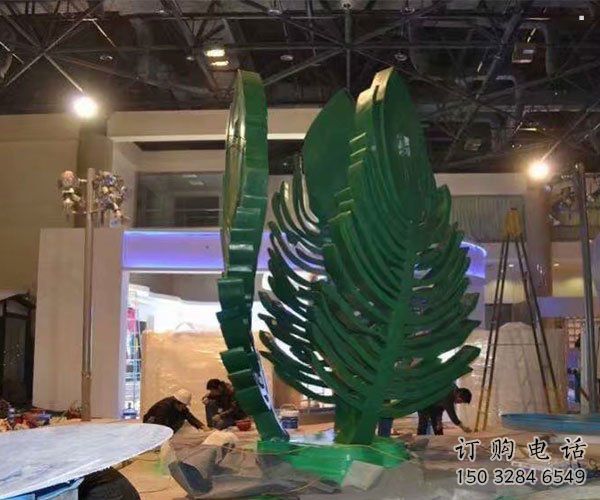 樹葉雕塑定制，城市裝飾，鐵藝樹葉雕塑廠家承接