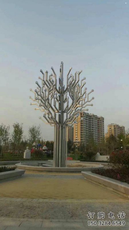 風(fēng)鈴樹雕塑定制，小區(qū)擺件，不銹鋼風(fēng)鈴樹雕塑服務(wù)商