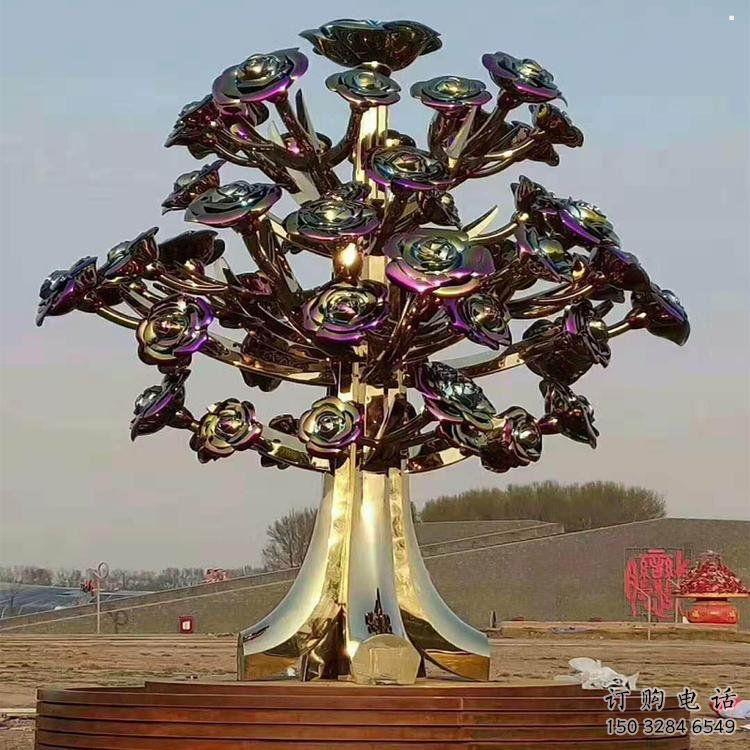 花樹雕塑加工商，鋼管組合，鈦金不銹鋼花樹雕塑定做
