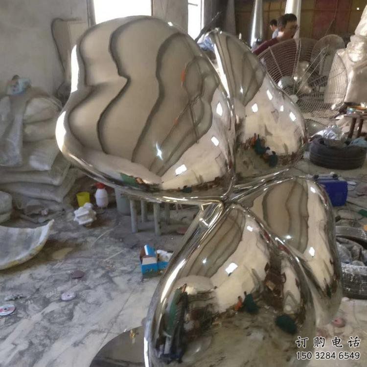 四葉草雕塑訂做，街道標(biāo)識，不銹鋼四葉草雕塑定做