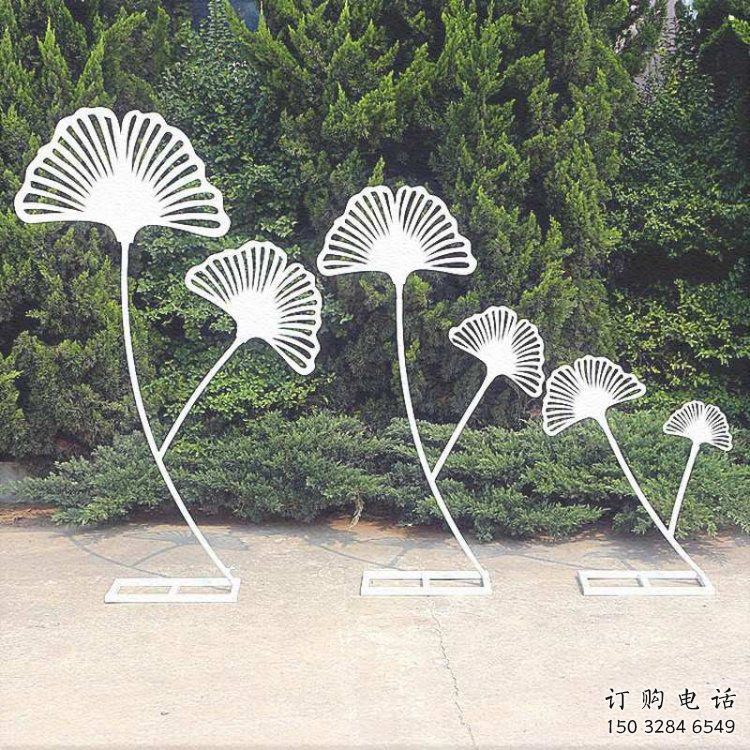 銀杏葉雕塑優選,美陳擺件,不銹鋼銀杏葉雕塑選定