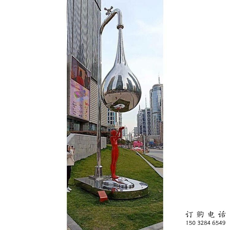 水滴雕塑專供，園林裝飾，不銹鋼鏡面水滴雕塑批發