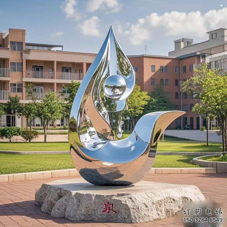 淚滴雕塑制造，白鋼構件，不銹鋼淚滴雕塑提供