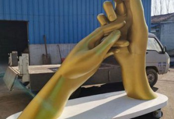 握手雕塑生產商,小區雕塑,不銹鋼握手雕塑廠家展品