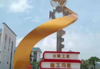 疊書雕塑廠家，彩鋼制作，景觀不銹鋼疊書雕塑優(yōu)價