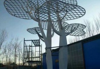 蘑菇樹雕塑定制，廣場系列，商場鏤空蘑菇樹雕塑供需