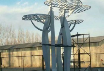 蘑菇樹雕塑制造，美陳雕塑，抽象鏤空蘑菇樹雕塑定價(jià)