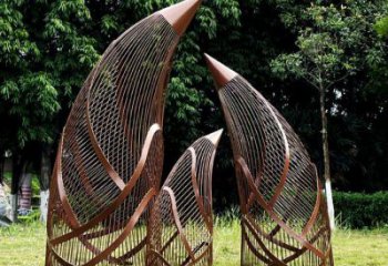 鏤空竹筍雕塑制作，景區案例，鏤空不銹鋼竹筍雕塑定做