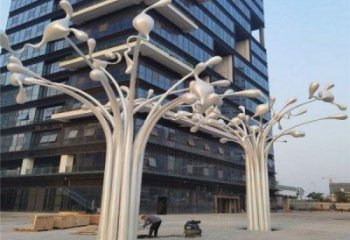 風鈴樹雕塑定做，廣場系列，不銹鋼風鈴樹雕塑制作
