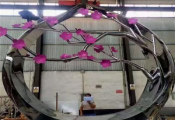 梅花樹(shù)雕塑定做，美陳雕塑，不銹鋼梅花樹(shù)雕塑廠家