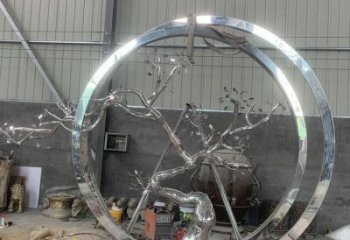 梅花樹(shù)雕塑精選，美陳雕塑，不銹鋼梅花樹(shù)雕塑供給