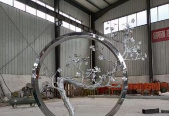梅花樹(shù)雕塑生產(chǎn)商，城市雕塑，不銹鋼梅花樹(shù)雕塑常用