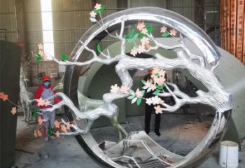 梅花樹(shù)雕塑通用，創(chuàng)意雕塑，不銹鋼梅花樹(shù)雕塑生產(chǎn)