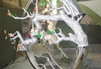 梅花樹(shù)雕塑選定，美陳雕塑，不銹鋼梅花樹(shù)雕塑工廠