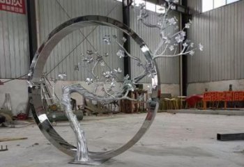 梅花樹(shù)雕塑制造商，戶外擺放，不銹鋼梅花樹(shù)雕塑供應(yīng)