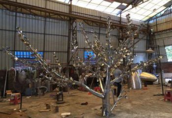 楓樹雕塑精選，美陳雕塑，不銹鋼楓樹雕塑制作