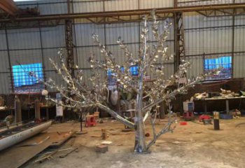 楓樹雕塑制作，動態雕塑，不銹鋼楓樹雕塑定制廠家