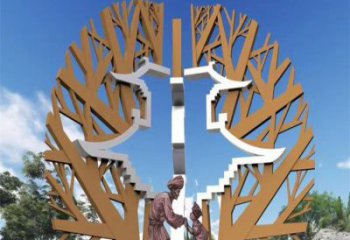 樹干雕塑制作，室外軟裝，歐式不銹鋼樹干雕塑承接