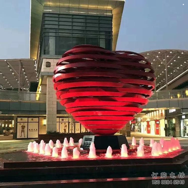 心形球雕塑常用，鋼管組合，不銹鋼烤漆心形球雕塑定價(jià)