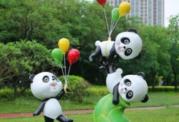 熊貓雕塑廠家優(yōu)選，城市裝飾，展示卡通熊貓雕塑定做