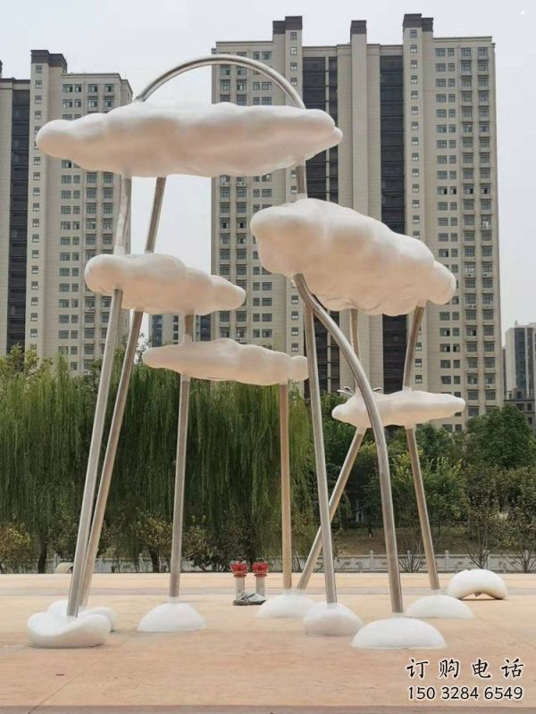 云朵雕塑服務商，創意雕塑，鏤空云朵雕塑訂做