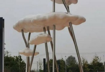云朵雕塑精選，美陳雕塑，不銹鋼鏤空云朵雕塑通用