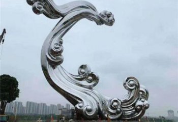 祥云雕塑批發(fā)，拉絲工藝，不銹鋼祥云雕塑承接