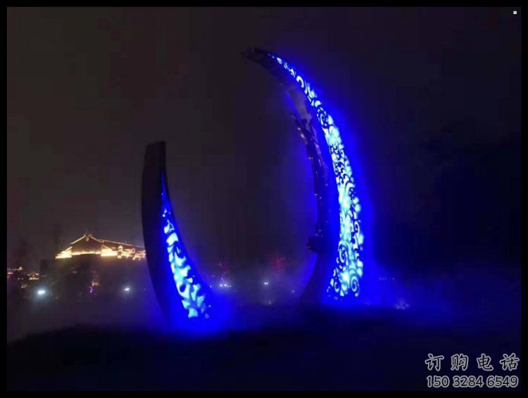 房地產月牙雕塑，仿古景觀雕塑，噴砂制造